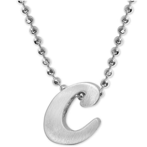 Alex Woo Sterling Silver ‘C’ Initial Pendant Necklace NY Designer Luxury Fashion - Picture 2 of 16